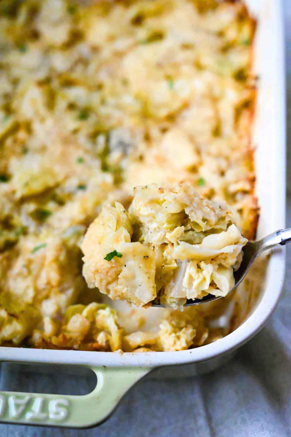 Cabbage Casserole is a delicious, low-carb vintage Southern recipe made with fresh cabbage, eggs, butter, cream, and Parmesan cheese.  via @Ameessavorydish