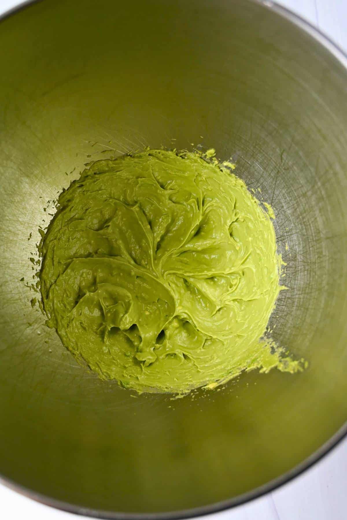whipped avocado in a mixing bowl