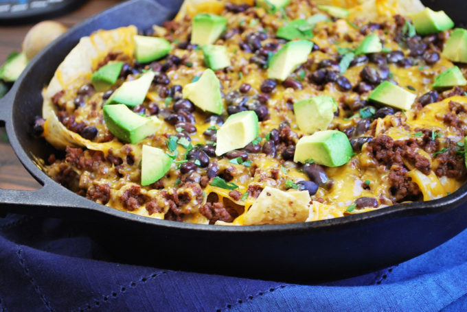 Easy Oven Baked Beef Skillet Nachos Amee S Savory Dish