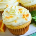 an orange cupcake