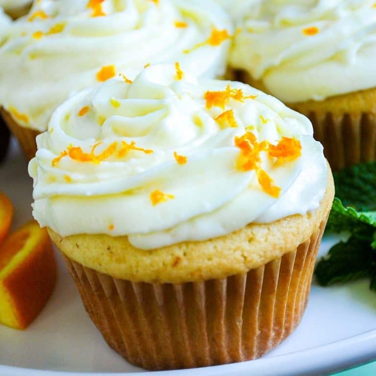 Orange Cupcakes with Orange Cream Cheese Frosting