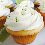 close up of a cupcakes with lime zest on top