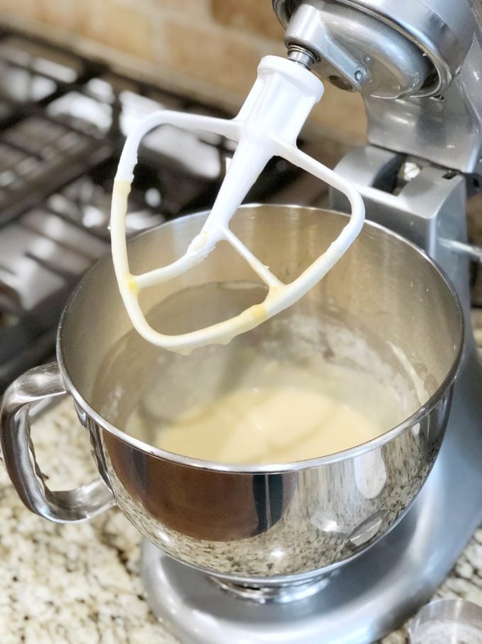 Protein donut batter in a mixing bowl