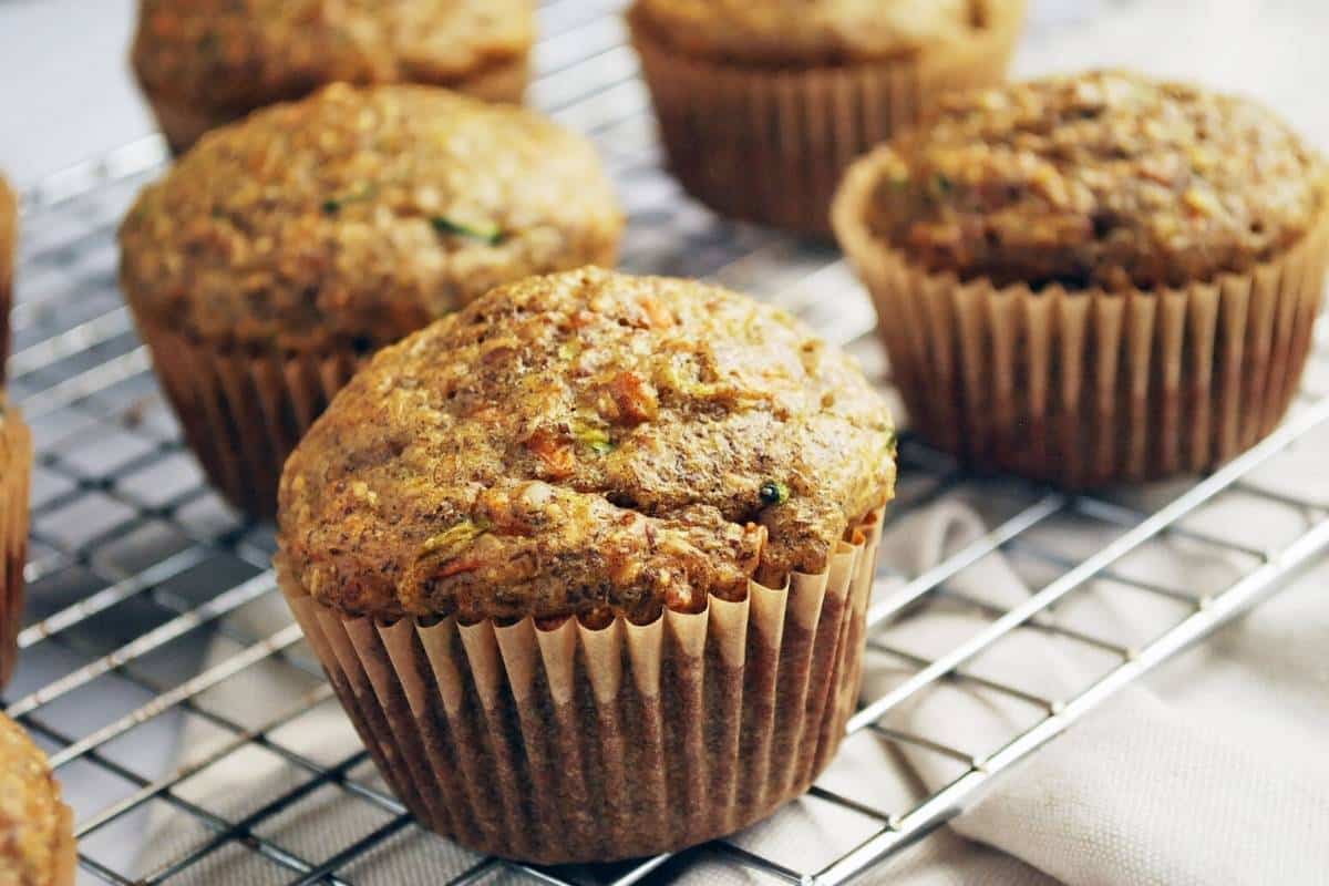 everything bran muffins on a cooling rack