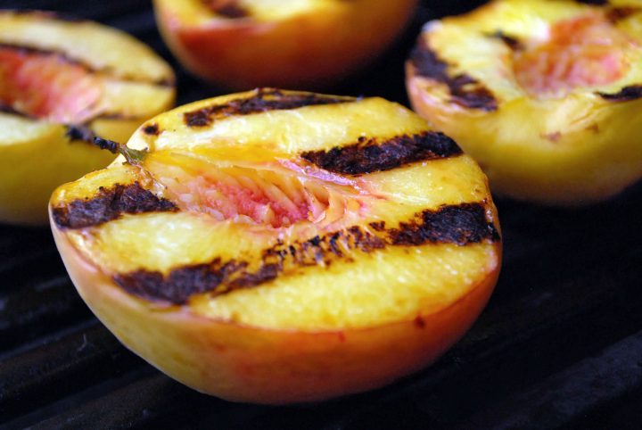 freestone peaches on the grill