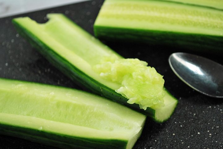 seeding cucumbers for kofta wraps