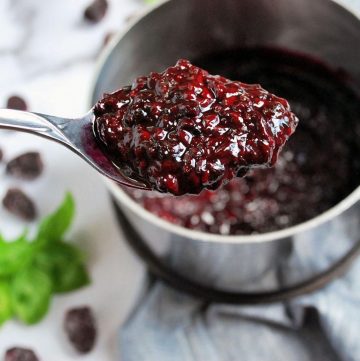 spoonful of blackberry compote