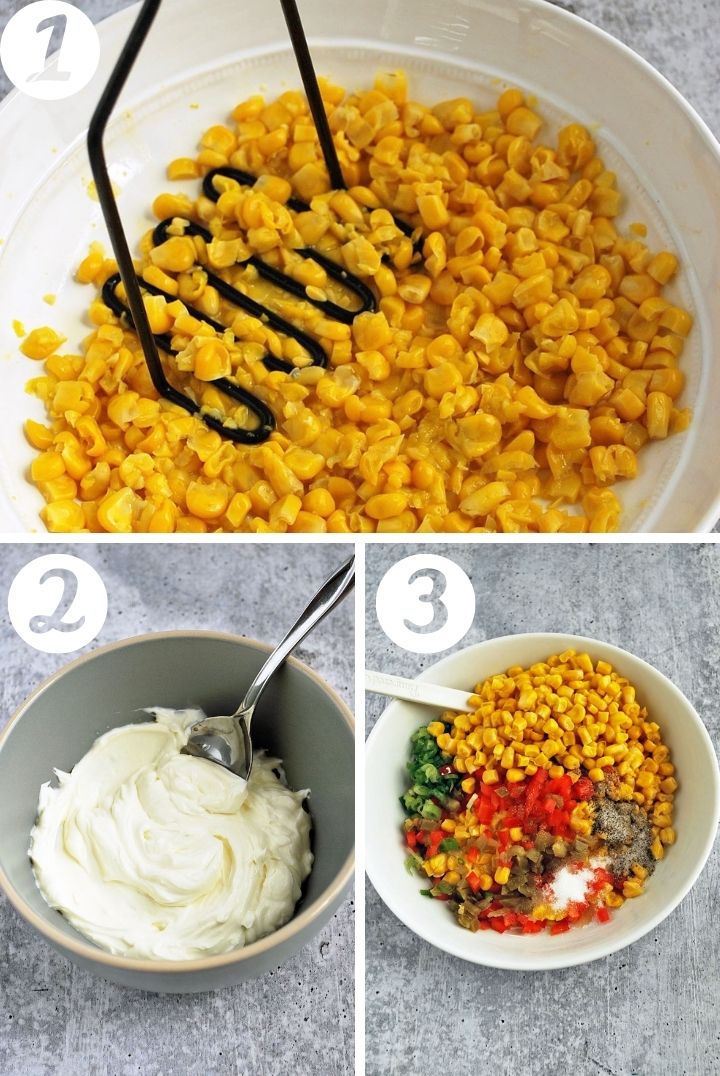 step by step photos for making corn relish dip