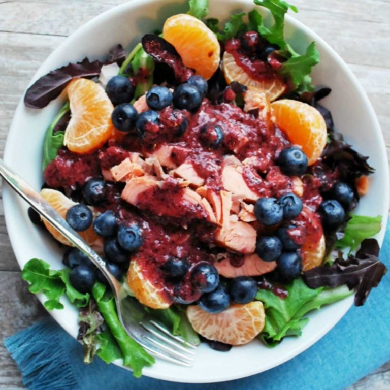 Salmon Salad with Fresh Blueberry Vinaigrette