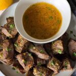 photo of steak bites on a platter