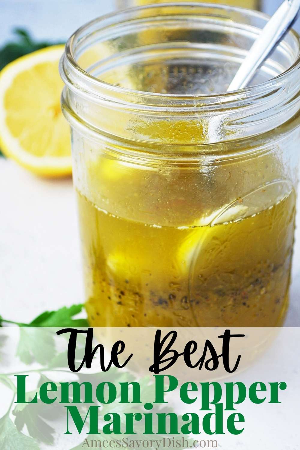 Lemon pepper marinade is a simple but flavorful marinade for chicken or shrimp. This easy marinade recipe can also be used to make a delicious, tangy salad dressing! via @Ameessavorydish