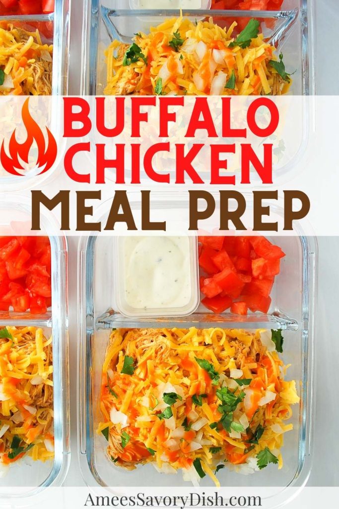 Easy Buffalo Chicken Meal Prep Bowls Low-Carb Option - Amee's Savory Dish