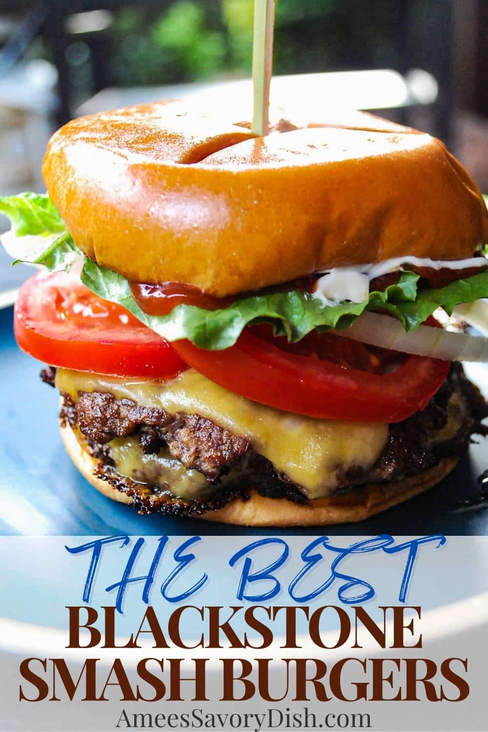 Make your favorite flavorful thin and juicy burgers on a flat top grill with this easy Blackstone smash burgers recipe! via @Ameessavorydish