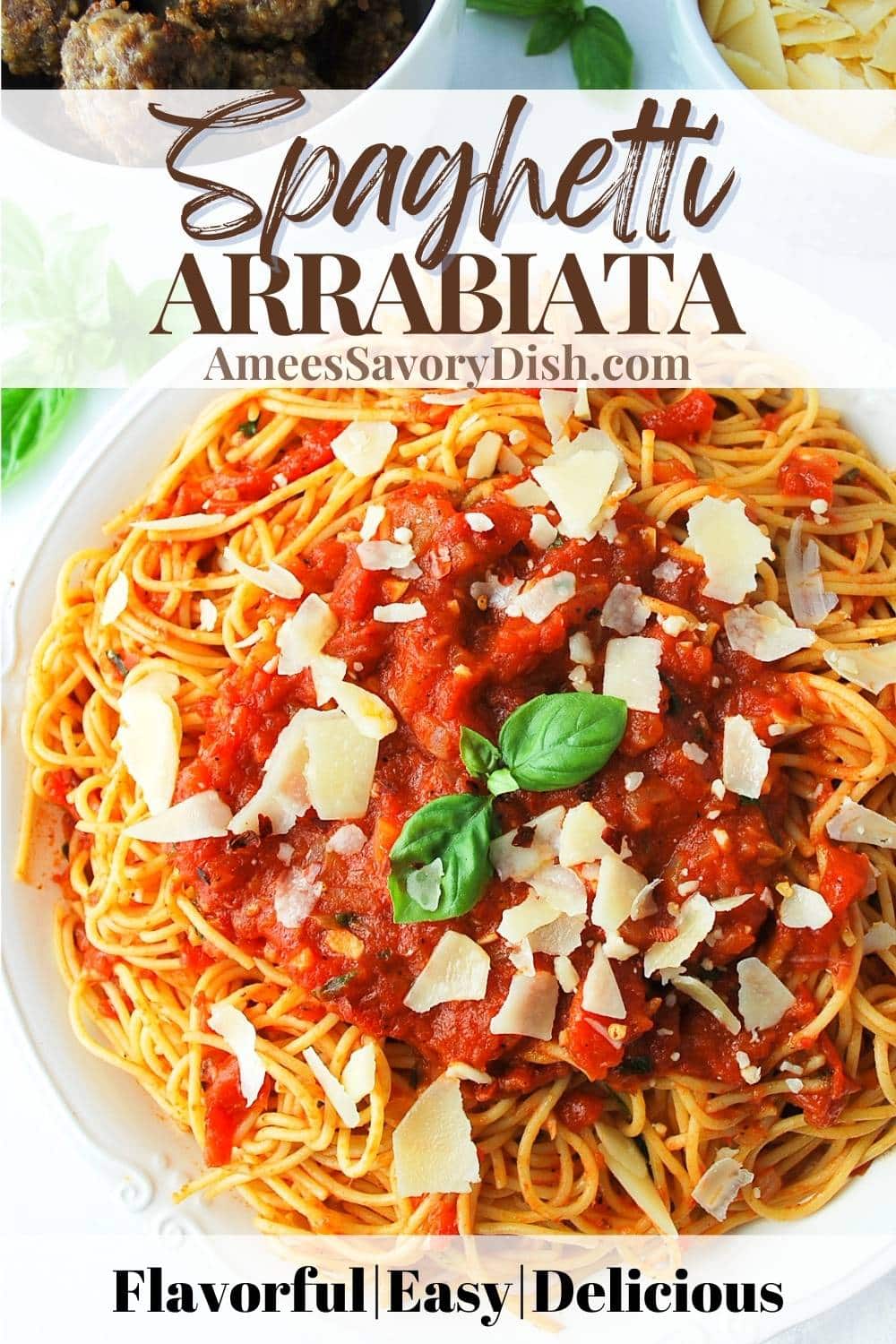 This EASY Spaghetti Arrabbiata recipe makes a zesty red sauce from scratch with San Marzano tomatoes, fresh garlic, and red pepper flakes to toss with hot spaghetti. via @Ameessavorydish