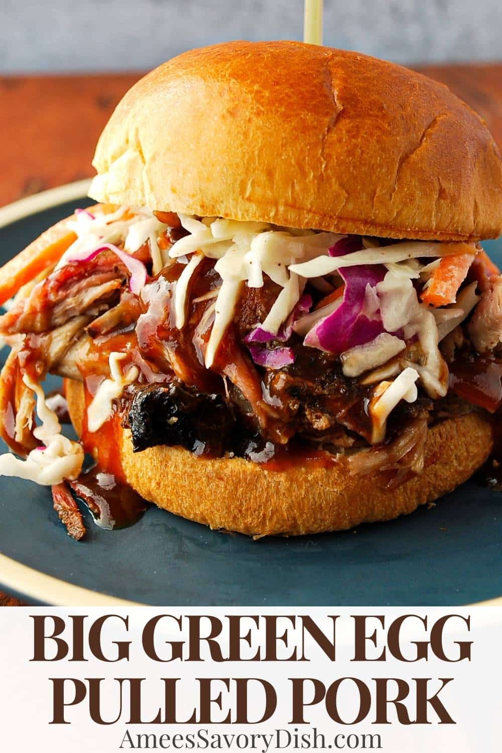 This Big Green Egg pulled pork recipe is easy, delicious, and fool-proof. Learn how to make great barbecue with these simple steps. via @Ameessavorydish