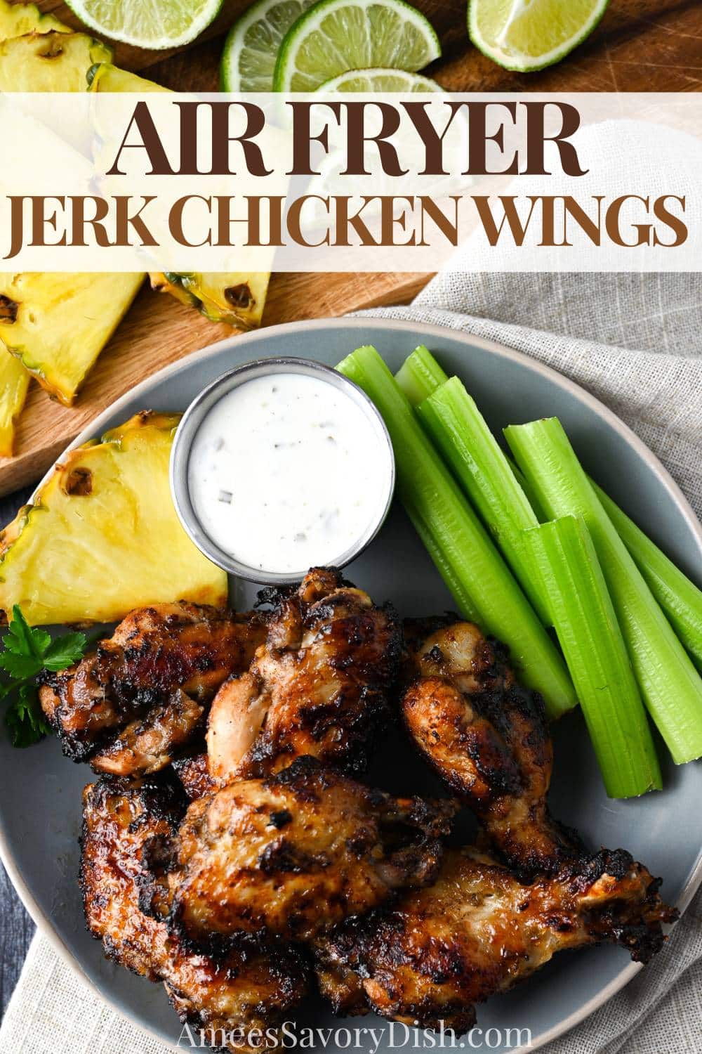 These Air Fryer Jerk Chicken Wings capture the crave-worthy qualities of Jamaica’s most famous dish! Hot and mild options included. via @Ameessavorydish