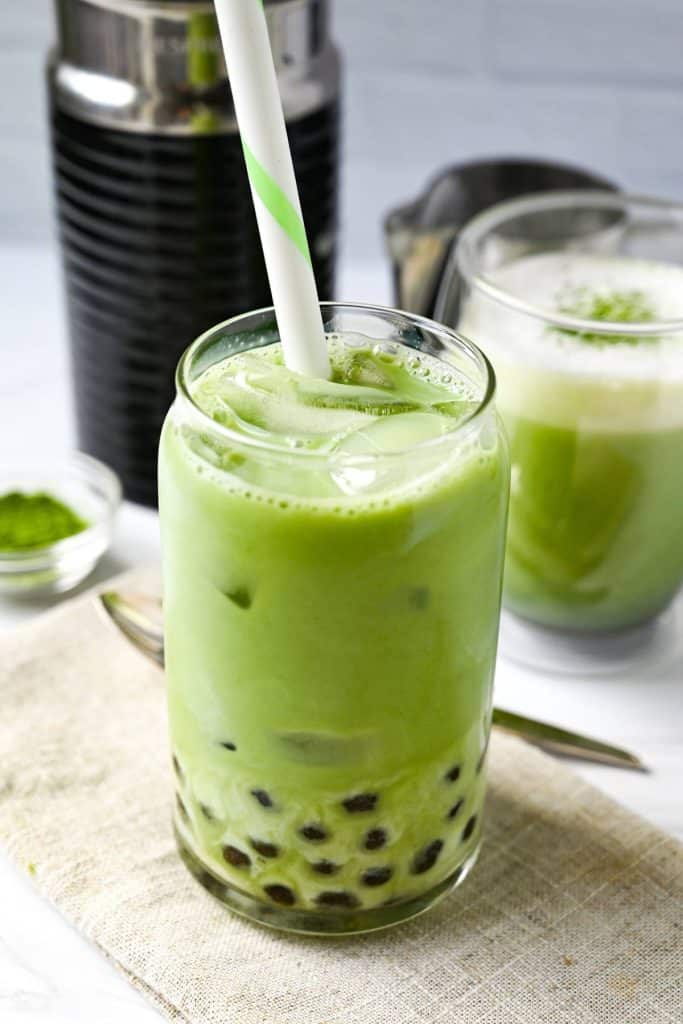 Matcha Milk Tea (Hot & Iced Versions) - Amee's Savory Dish