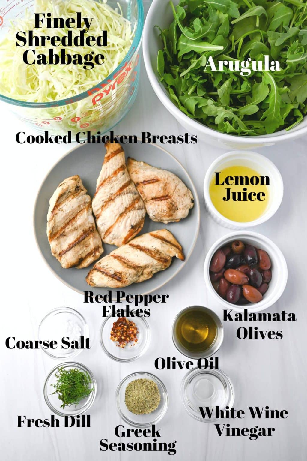 Greek Cabbage Salad with Grilled Chicken {Lahanosalata}