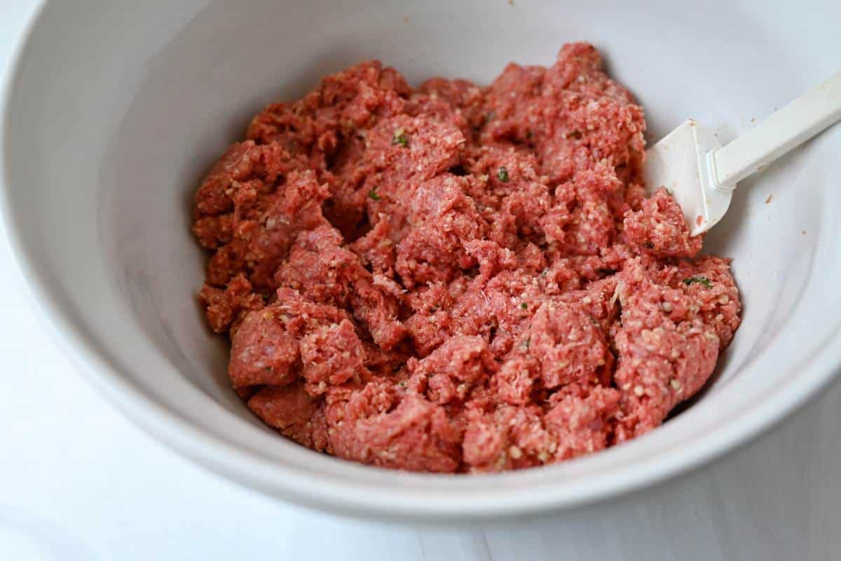 meatball mixture mixed in a bowl