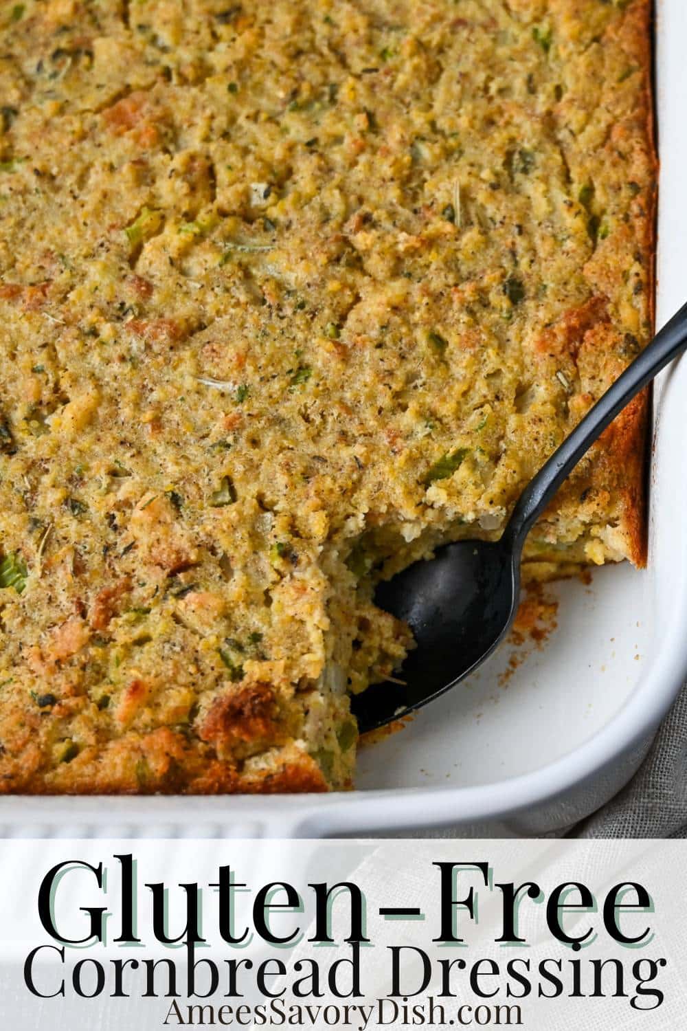 This gluten-free cornbread dressing offers a delicious alternative to a traditional Southern favorite. You won’t even notice the difference!  via @Ameessavorydish
