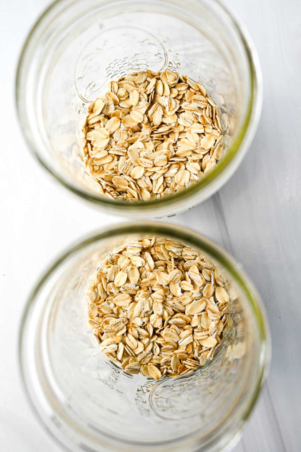 oats in two mason jars