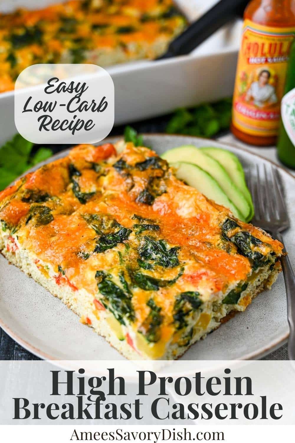 This high-protein breakfast casserole is nutritious and incredibly satisfying, packed with wholesome ingredients like whole eggs, egg whites, cheese, and a medley of colorful veggies. via @Ameessavorydish