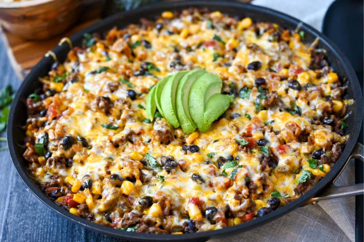 Cheesy Taco Rice Skillet