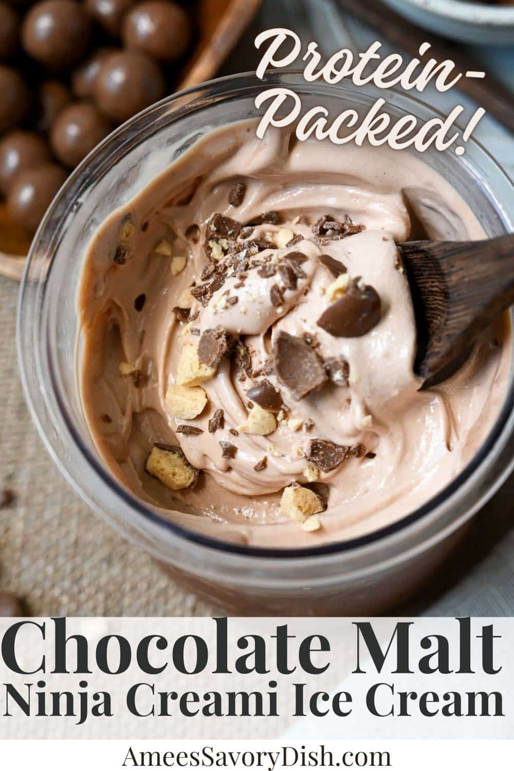 This delicious low-calorie frozen treat is packed with nearly 30 grams of protein per pint, making it the ideal healthy indulgence! via @Ameessavorydish