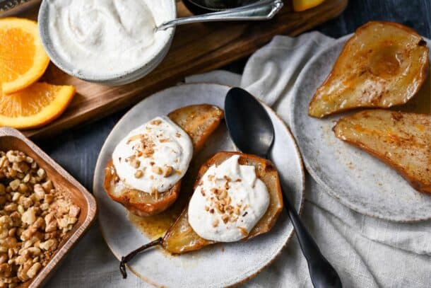 Maple Air Fryer Pears - Amee's Savory Dish