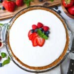 close up of a cheecake with berries