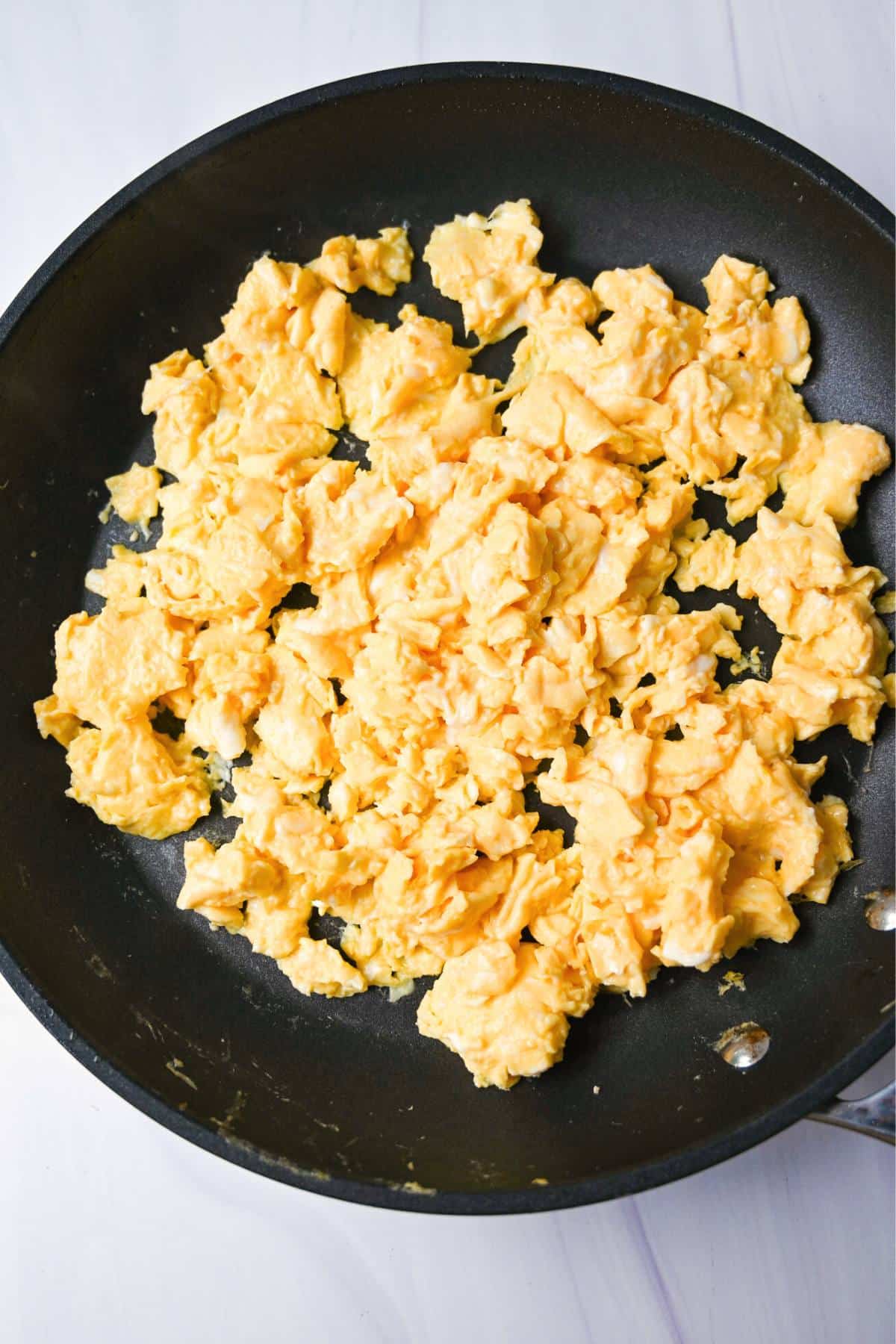 cooked eggs in a skillet