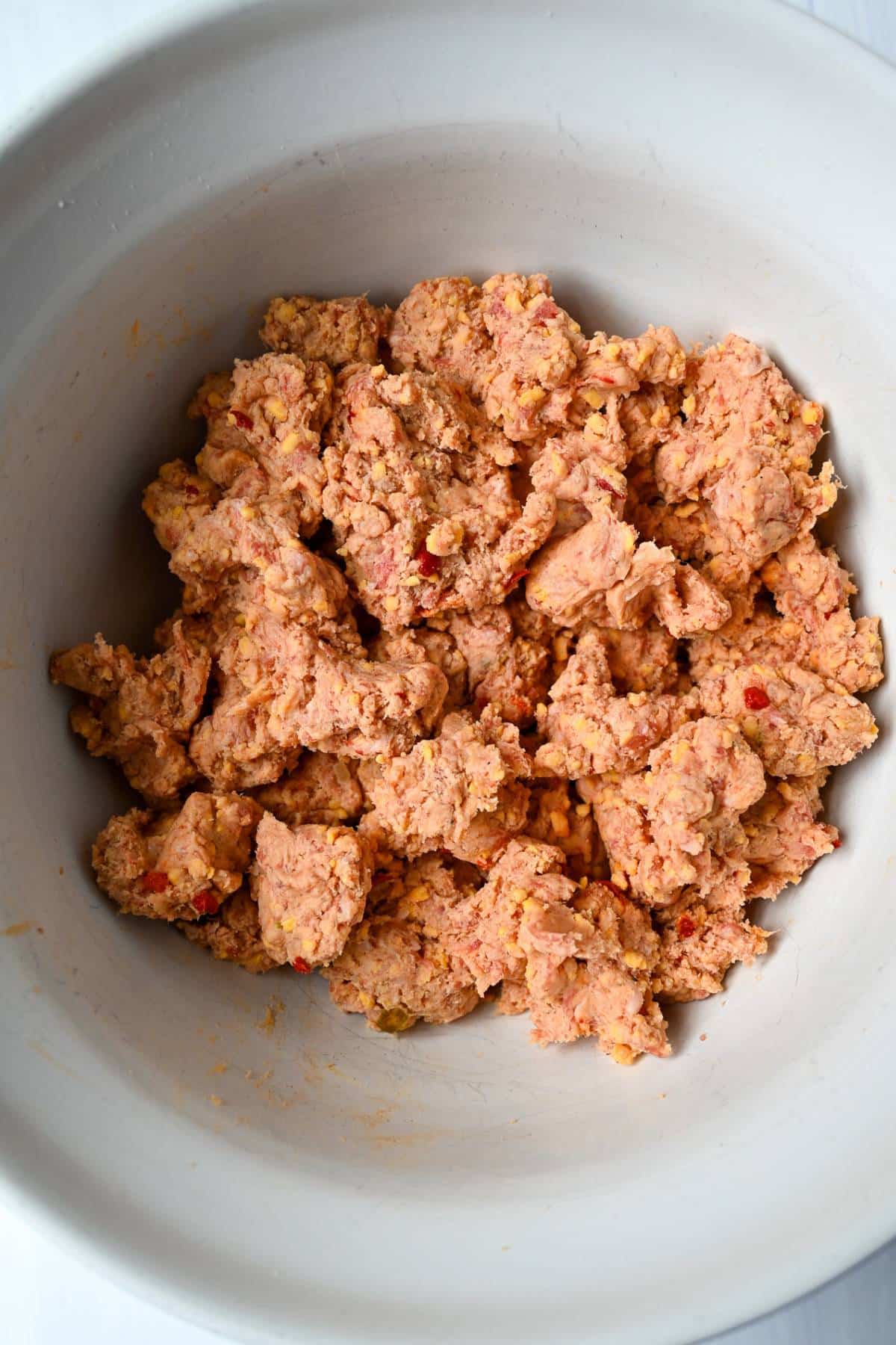 sausage ball mix in a bowl