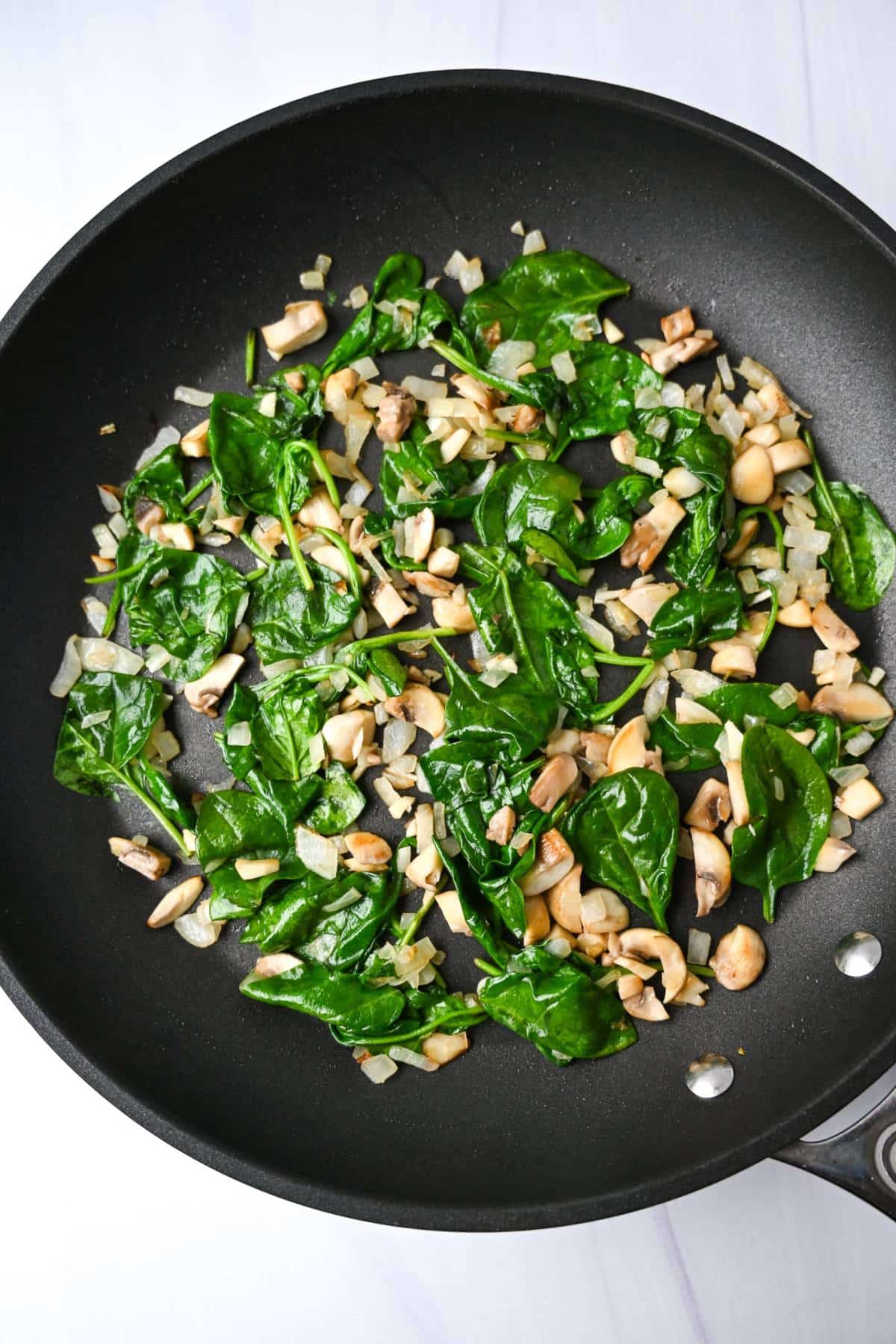 sauteed spinach, garlic, mushrooms, and onions