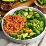 spicy tuna bowl with fresh vegetables and no rice