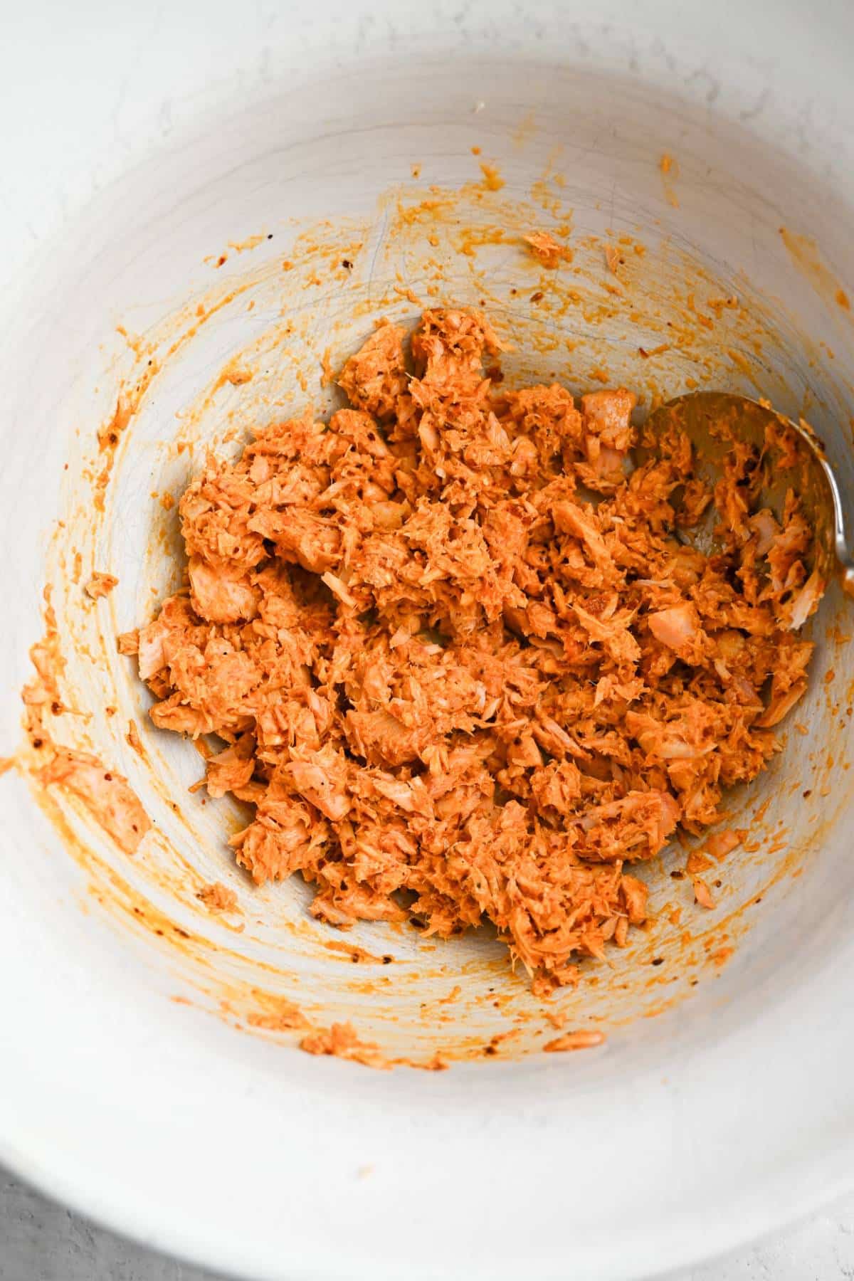 stirred spicy tuna mixture in a bowl
