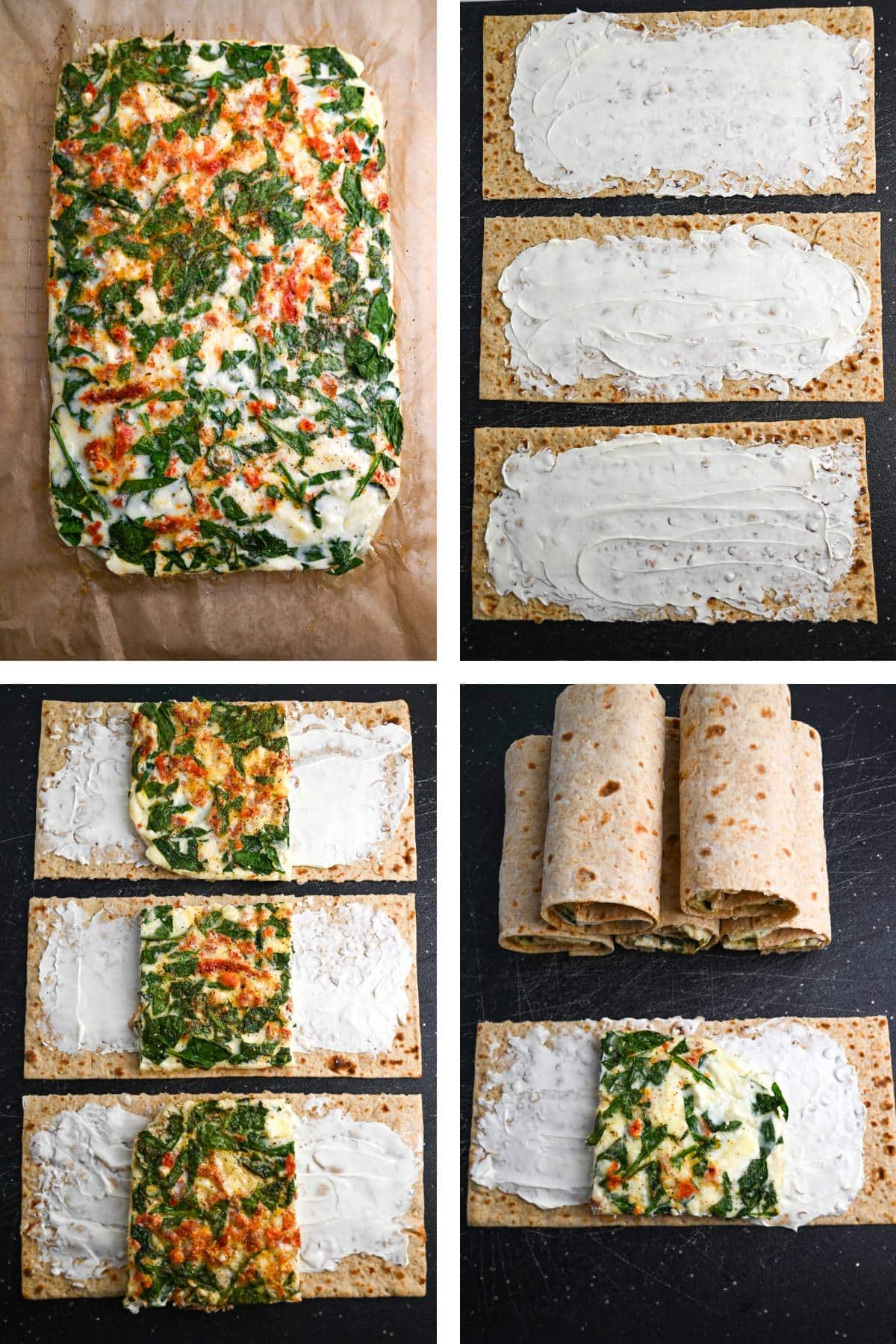 steps to make egg white wraps with spinach, feta, and sundried tomatoes just like the Starbucks version
